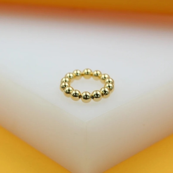 2/$30 New 18K Gold Filled Beaded Ring Stackable Handmade - Picture 3 of 4